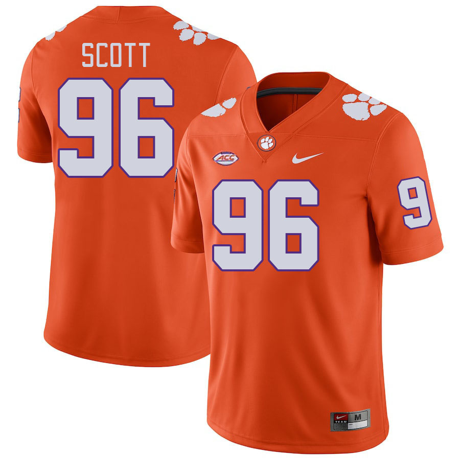 Men #96 Jaheim Scott Clemson Tigers College Football Jerseys Stitched-Orange